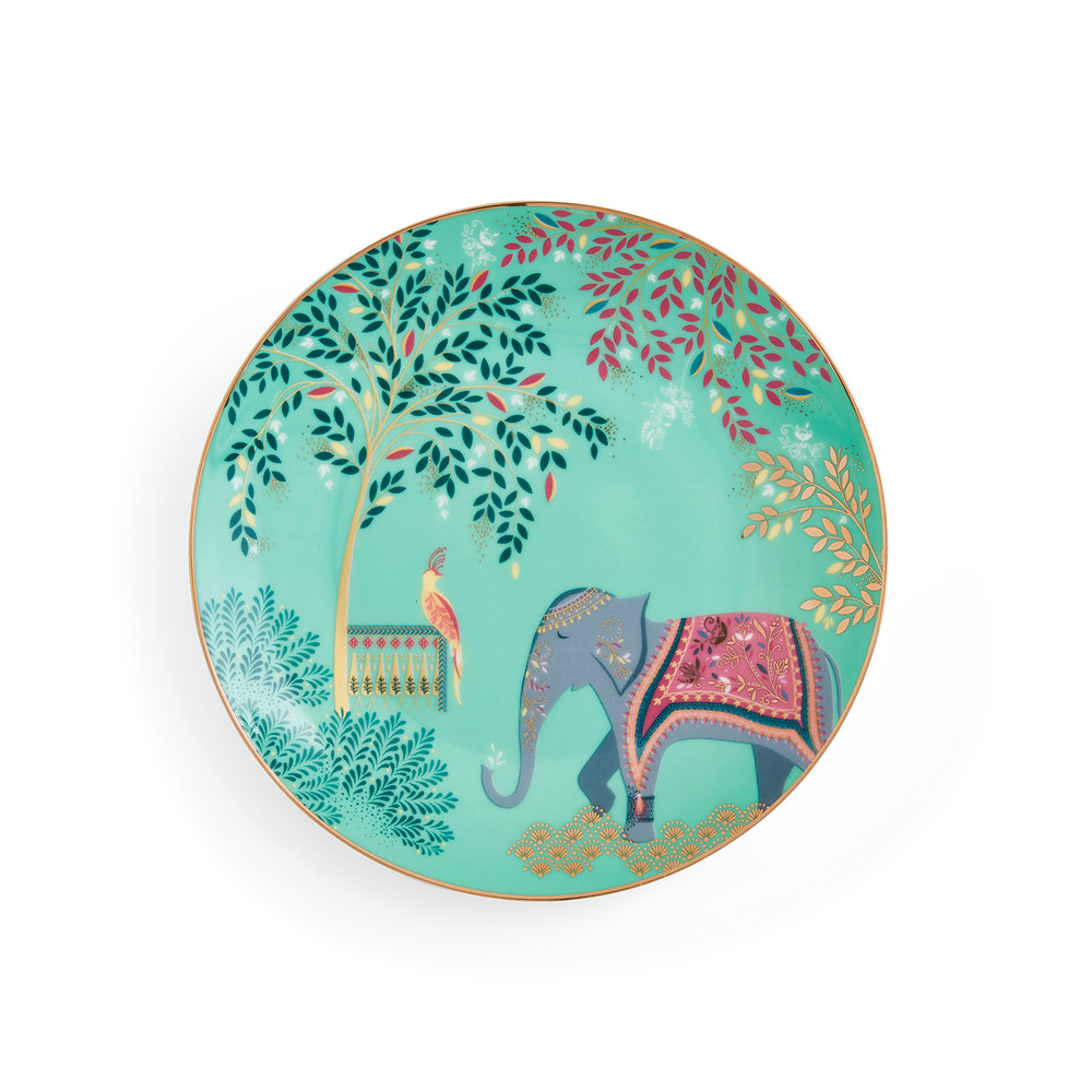 Portmeirion - Сара Миллер Индия Десертная тарелка Jade Elephant 20см / артикул   SMI78964-XG-A  / GTIN 00878814