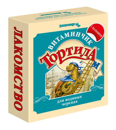 Тортила М Витаминчик с кальцием, лакомство для водяных черепах, 30гр.