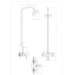 Душевая система 40к ПРОФСАН ПСМ-510-017 "ДУШ" тип См-ДшОРНТр, высота 120см ХРОМ
