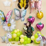 Шар 3D (23''/58 см) Фигура, Единорог, Звездная радуга, Белый, 1 шт.