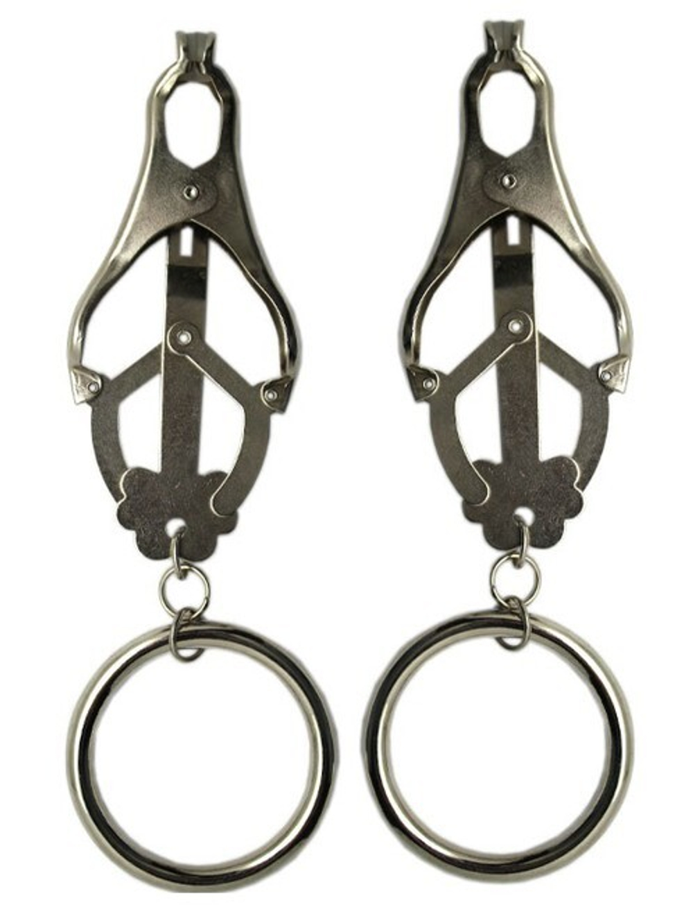 Мощные зажимы для груди с кольцами (Цвет: серебряный)