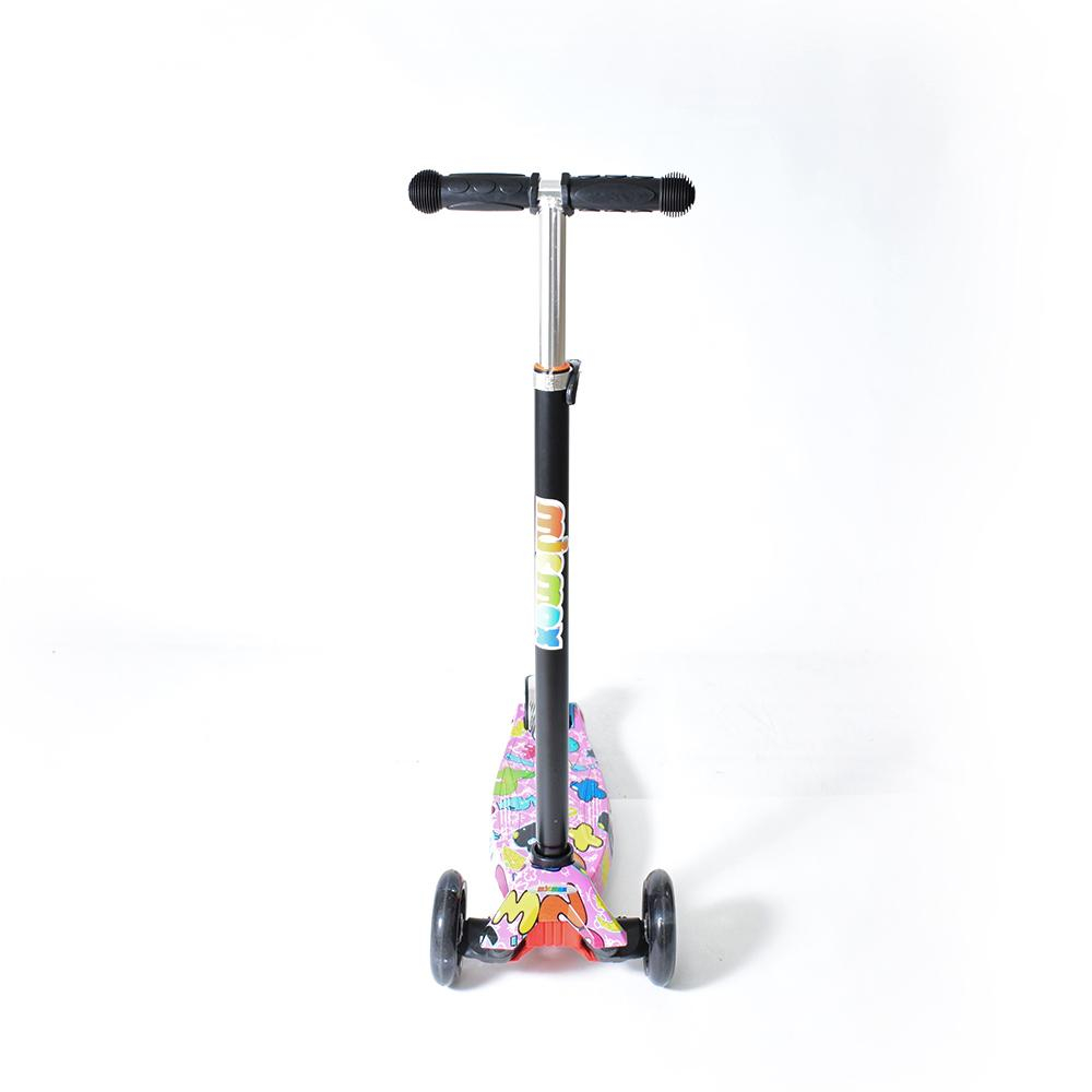 Самокат 3х-колес. 55 см, ручка макс. 62 см, колеса PU свет цветные, макс. вес 45 кг