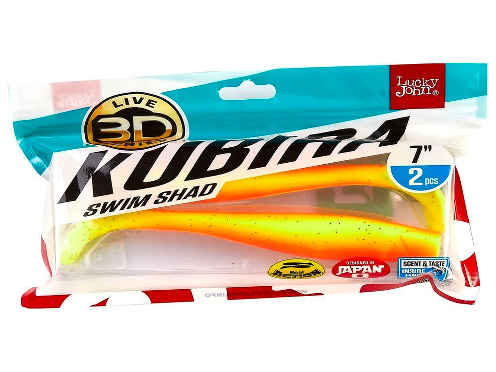 Виброхвост LJ 3D Series Kubira Swim Shad 7" (15 см), цвет PG03, 2 шт.