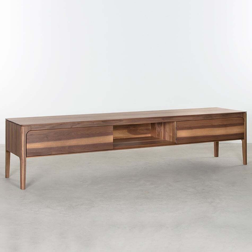 ТВ Тумба из массива и шпона американского ореха - 200 см - ZIGGY