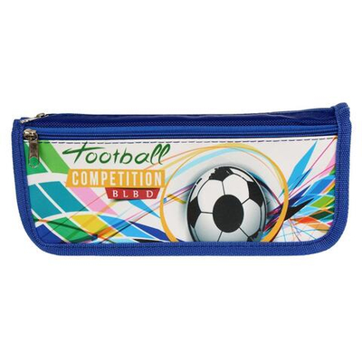 Пенал "Футбол" 21,5*5*9 см, 2 отд., 3 вида микс