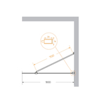 Душевая перегородка Cezares LIBERTA-L-1-TB-90-C-NERO