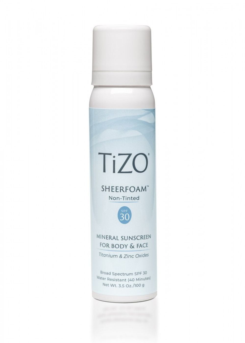 TiZO Спрей-пенка солнцезащитный для лица и тела TiZO SheerFoam SPF-30, цвет: Non-Tinted (без тона), 100 гр ( срок 11/25 +12 мес после вскрытия))