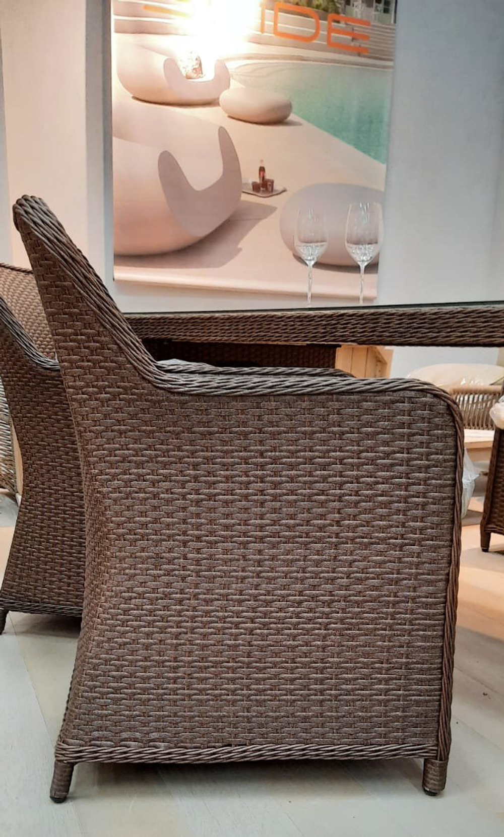 Кресло плетеное с подушками Tagliamento Barcelona, светло-коричневый, бежевый