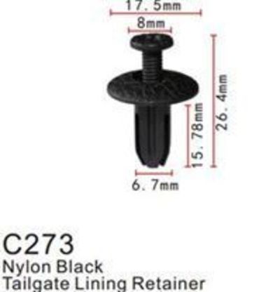 Клипса для крепления внутренней обшивки а/м Хонда пластиковая (100шт/уп.) Forsage клипса C0273(Honda)