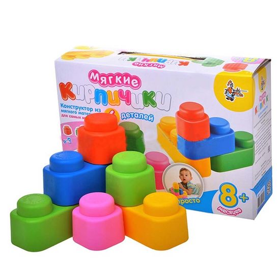 Конструктор для малышей "Мягкие кирпичики", 6 деталей
