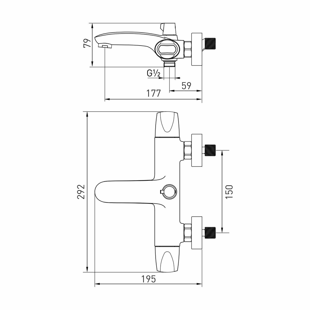Смеситель для ванны 1/2 кер. MIXLINE ML39-01 "Organic"