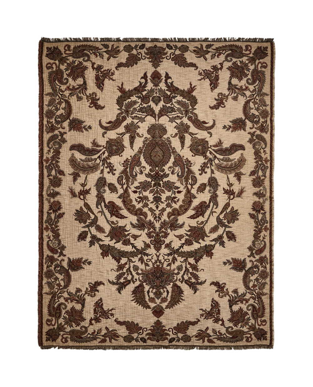 Zara Home плед из хлопка, светло-бежевый, 140x190 см