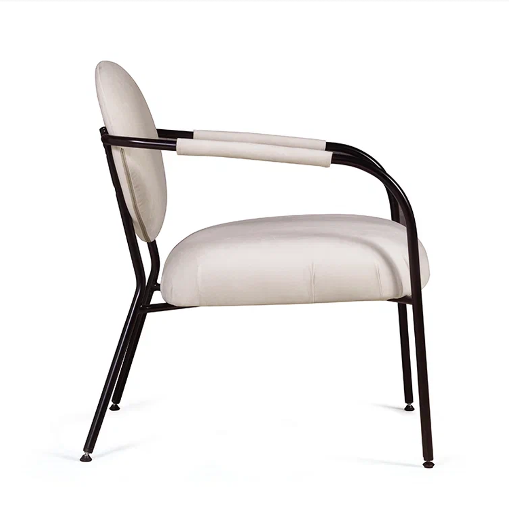 Лаунж кресло EGO, велюр белый