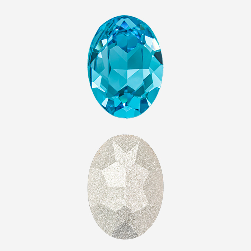 Кристалл Овал (Oval Fancy Stone), оттенок "Indicolite", 18*13мм