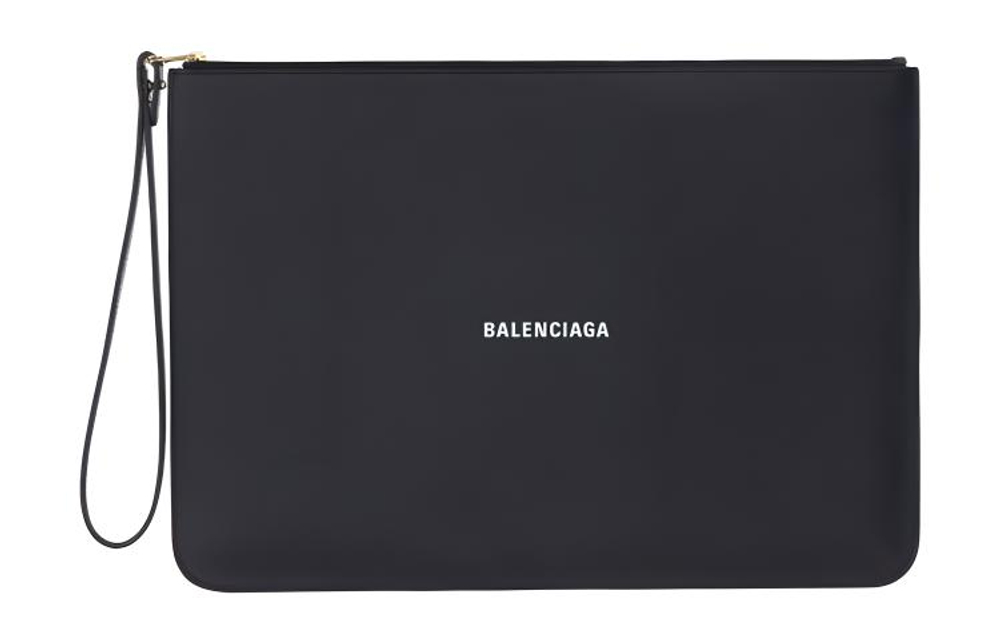 Balenciaga Cow Leather Clutch Men"s Black