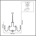 8317/12 CLASSI LN26 075 хром/металл Люстра E14 12*40W 220V SUANA