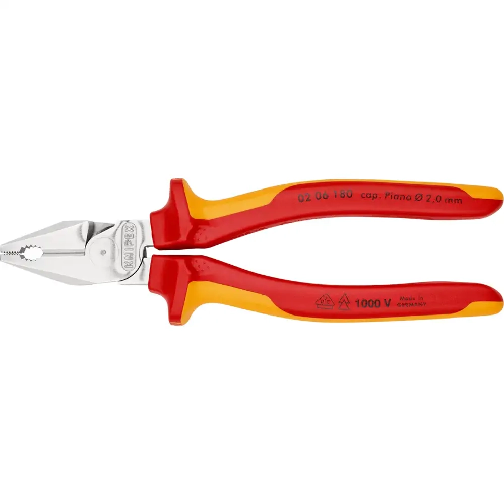Плоскогубцы комбинированные особой мощности хромированные 180 мм Knipex 02 06 180