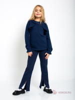 Брюки "Школа-4", р. 146, тёмно-синий, (Ивашка)