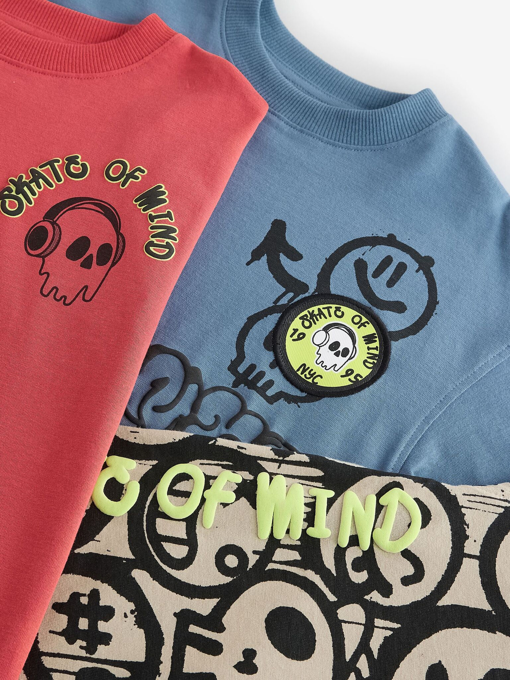 Футболка для мальчика Next E45-243, 3 шт., Бежевый, Красный, Синий