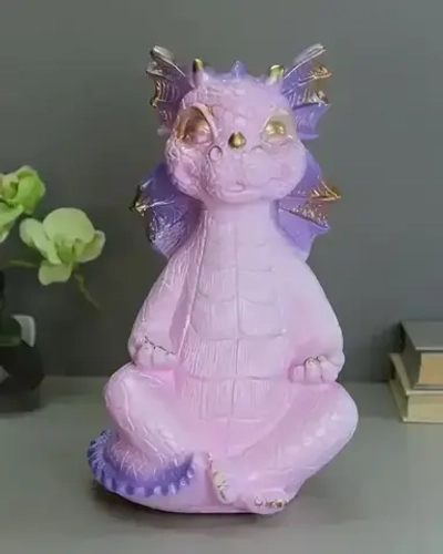 Статуэтка из гипса «Дракон Дзен» 27см сиреневый