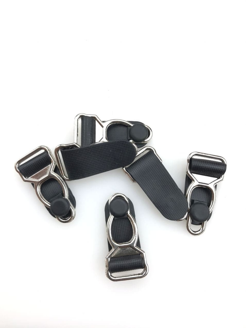 Держатели чулок (пажи) металл. черный/серебро