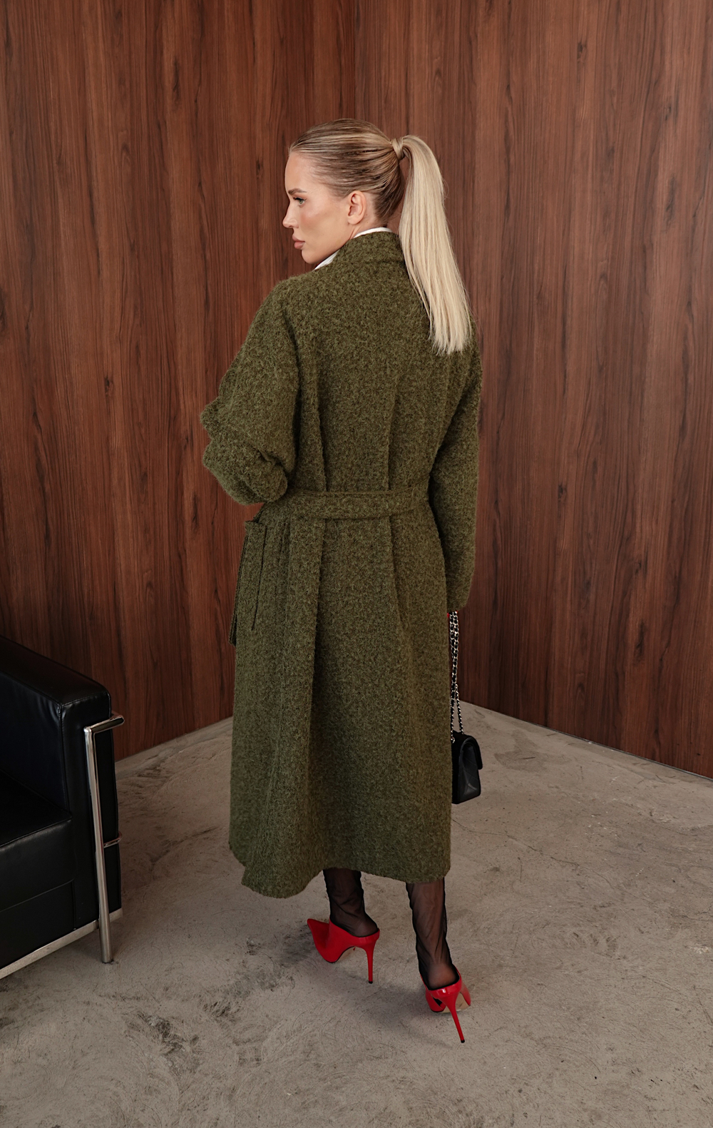 Пальто оверсайз из буклированной шерсти