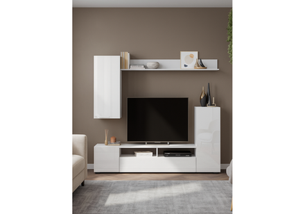 Готовая гостиная Woodville Oluwande белый, белый глянец