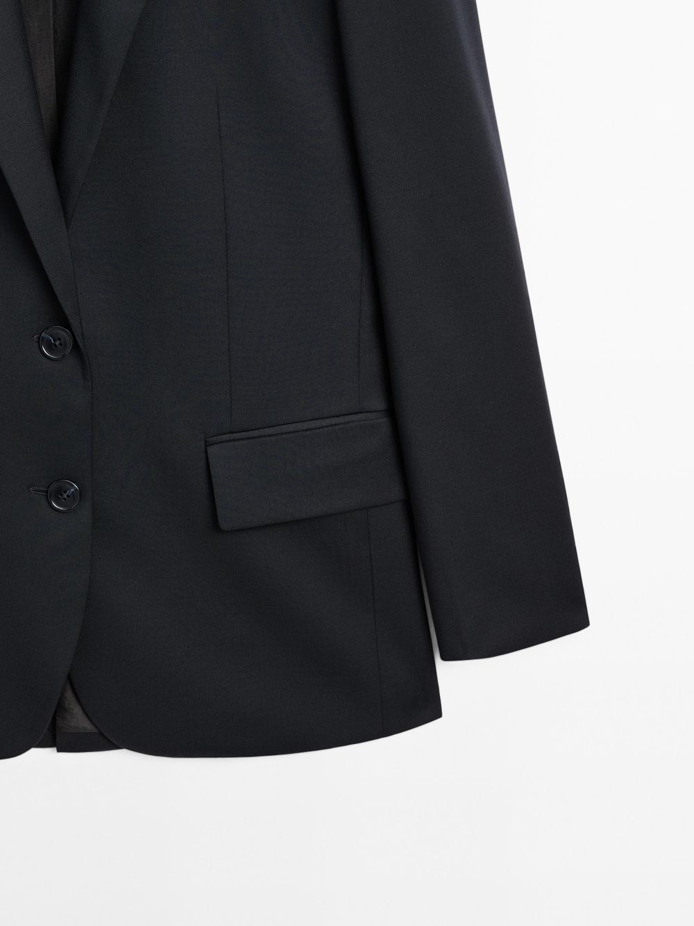 Massimo Dutti Двубортный пиджак, темно-синий