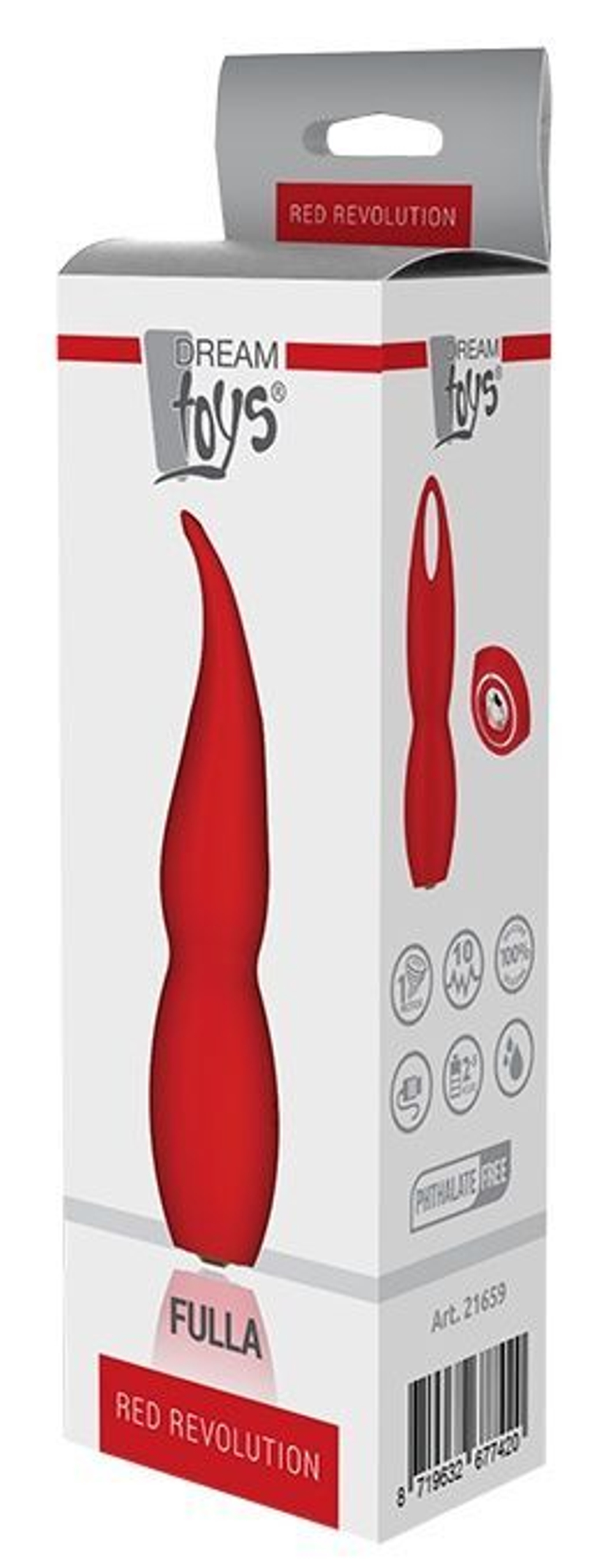 Красный клиторальный стимулятор FULLA - 13 см. (Цвет: красный)