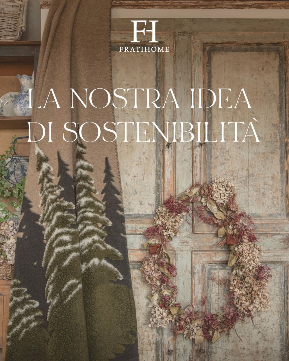 Плед 150x190 Frati Home Bosco Verde бежево-зеленый