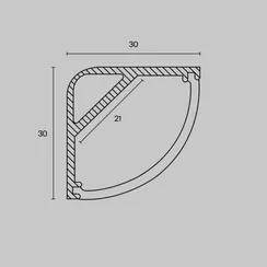 Алюминиевый профиль накладной угловой 30x30 (Серебро, 2 м), ALM-3030B-S-2M Led Strip alm-3030b-s-2m