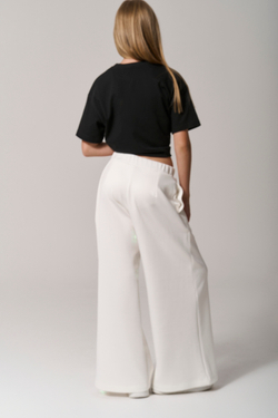 Брюки трикотажные wide leg белые
