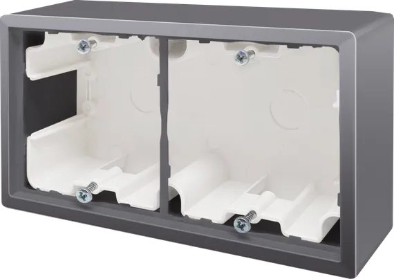 Donel R98 Сталь Коробка для накладного монтажа с встроенной рамкой 2-я, серия DA