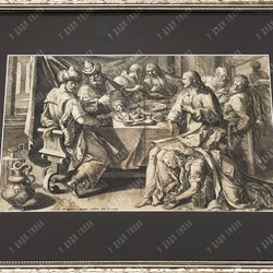 Саделер Р. Пир у Симона Фарисея. Резцовая гравюра на меди. Вторая половина XIX в.