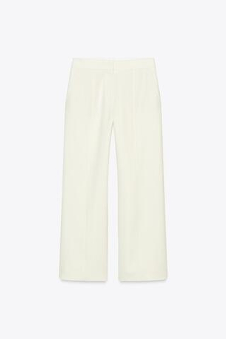 ZARA БРЮКИ С ВЫСОКОЙ ПОСАДКОЙ, ЭКРЮ