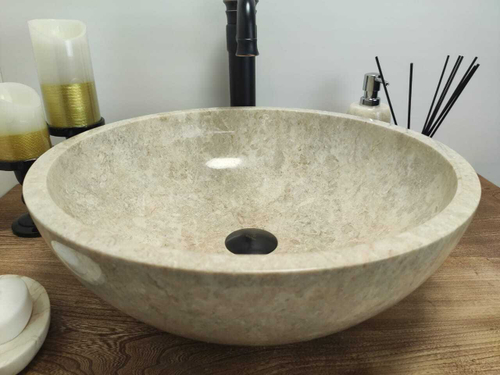 Раковина из мрамора Bowl Cream BM-60342 Tin Lip1.9 см 45*45*15