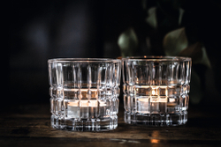 SQUARE - Набор подсвечников 2 шт. бесцветный H=66 мм, D=71 мм