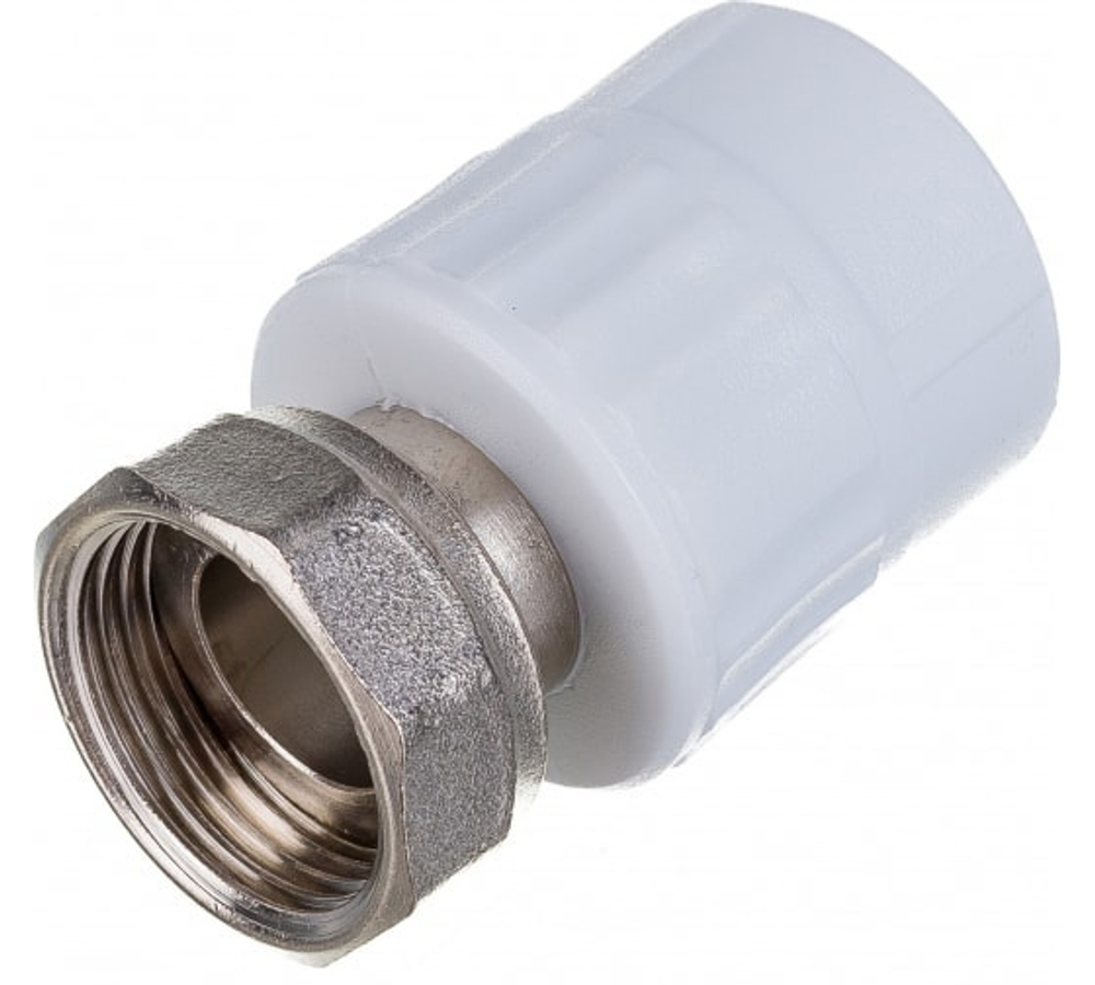Муфта с накидной гайкой ППР 20 х 1/2" ВР VALFEX PP-R полипропиленовая белая