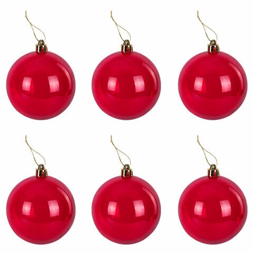 Шары ёлочные 24 шт., 5 см, "Eden Colors", пластик, цвет: красный/жемчужный, ЗОЛОТАЯ СКАЗКА, 591978