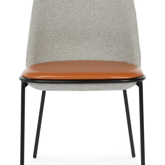 Стул Embrace серая ткань и коричневая экокожа