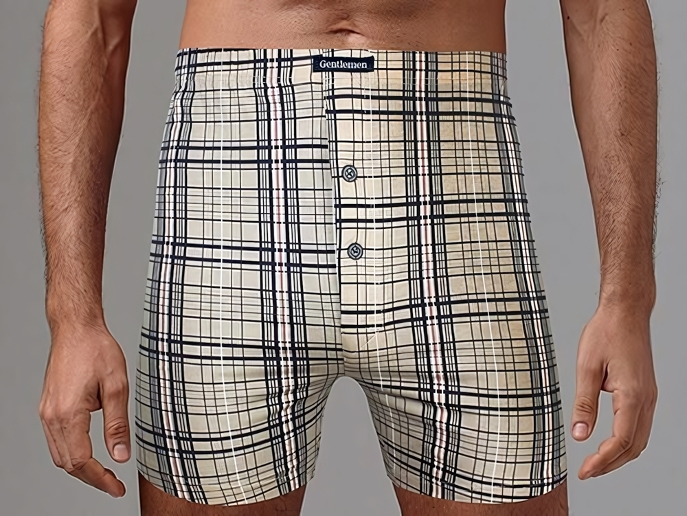 Мужские трусы-боксеры из чистого хлопка (Размер: XXXL) (Цвет: черный)