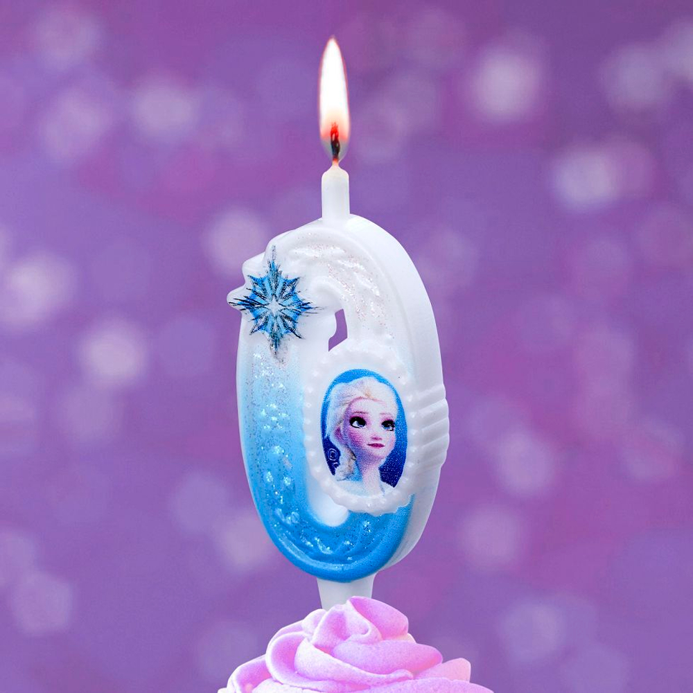 Свеча Цифра, 0 Холодное сердце, 12 см