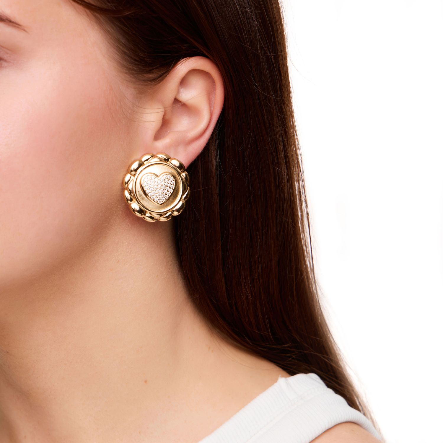 Клипсы Clear Hearted Honours Earrings - Gold