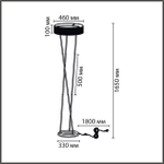8370/30FL LEDIO LN26 304 черный, металл/силикон Торшер LED 30W 3000/4000/6000K 220V ALVA