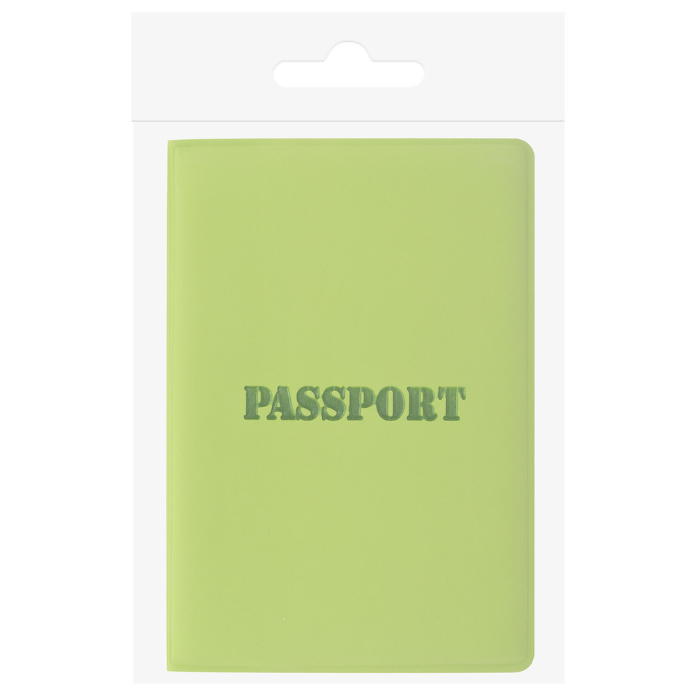 Обложка для паспорта мягкий полиуретан "PASSPORT" салатовая STAFF (5 штук в упаковке)
