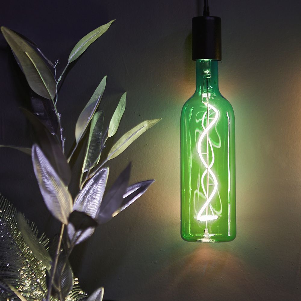 LED-SF21-5W-SOHO-E27-CW GREEN GLS77GR Лампа светодиодная SOHO. Зелёная колба. Спиральный филамент. Картон. ТМ Uniel