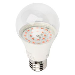 LED-A60-9W-SP-E27-CL ALM01WH Лампа светодиодная для растений. Форма A. прозрачная колба. Материал корпуса пластик. Упаковка картон.