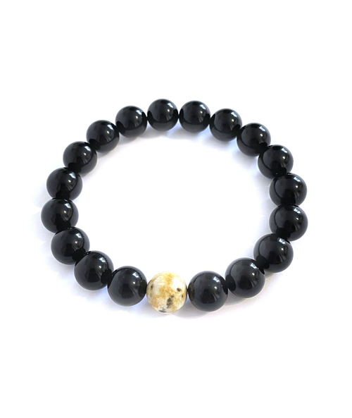 Браслет мужской/женский из натурального янтаря, бусины 10 мм