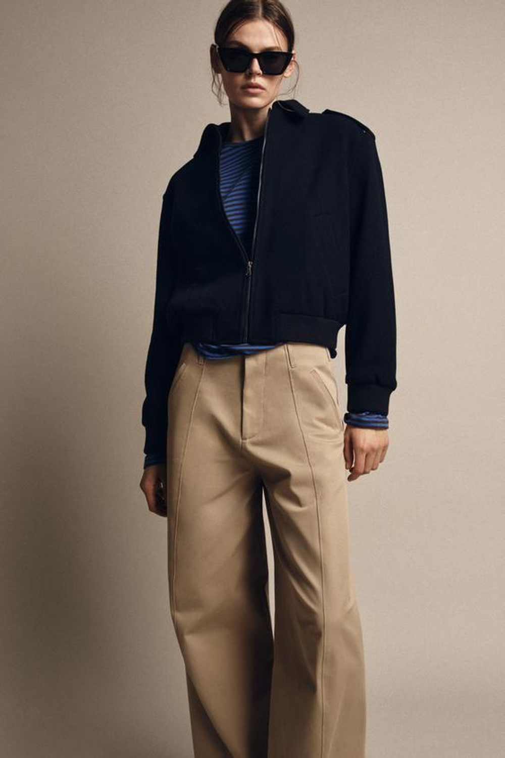 ZARA БРЮКИ-МОРКОВКИ — ZW COLLECTION, СВЕТЛЫЙ ЖЕЛТО-КОРИЧНЕВЫЙ