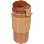 Термокружка 450мл «Стиль» с силиконовой вставкой, цвет горчичный